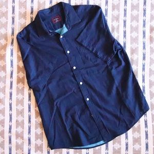 Untuck it Short Sleeve Blue Button Up